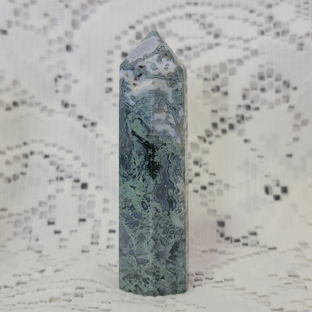 Moss / Aquatic Agate 3.5" Tower